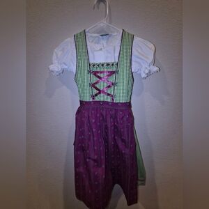 Purple and Green Dirndl Dress From Bavaria Germany